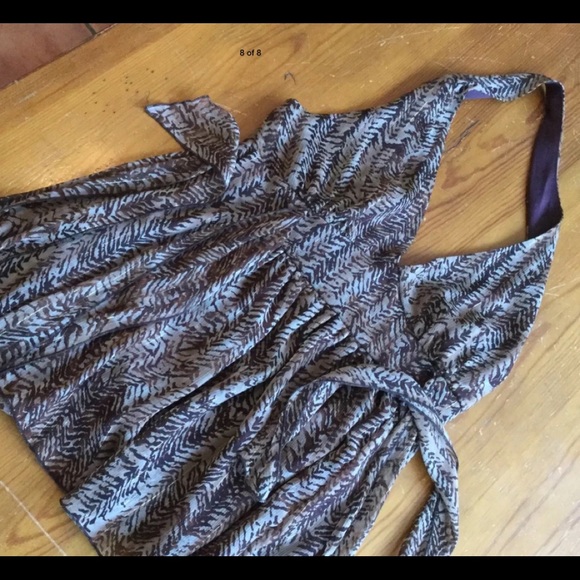 SELF ESTEEM Halter Blouse Semi-Sheer Browns Size S - Picture 7 of 7